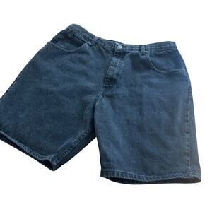 Vtg 90s Honors Black Denim Mom Shorts Jorts High waist Baggy Cotton 38"